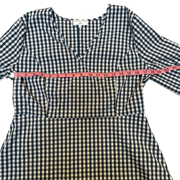 J Crew x Universal Standard Gingham Tie Sleeve Peplum Top - Picture 8 of 9